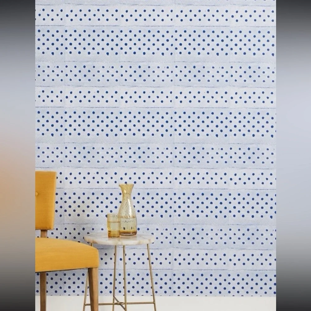 Yves Blue Anthropologie Stitched Wallpaper